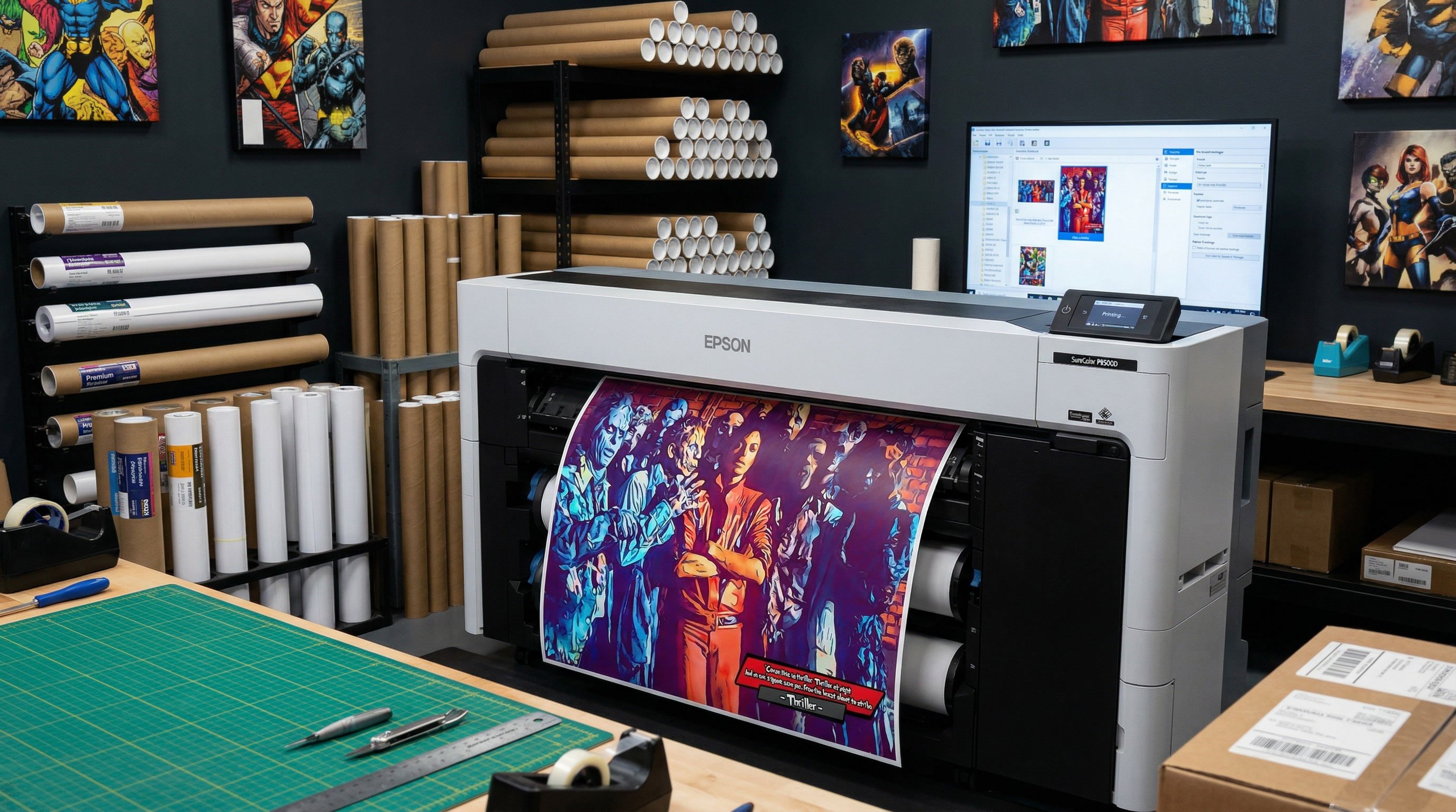 Comic Strip Canvas print studio with Epson large format printer